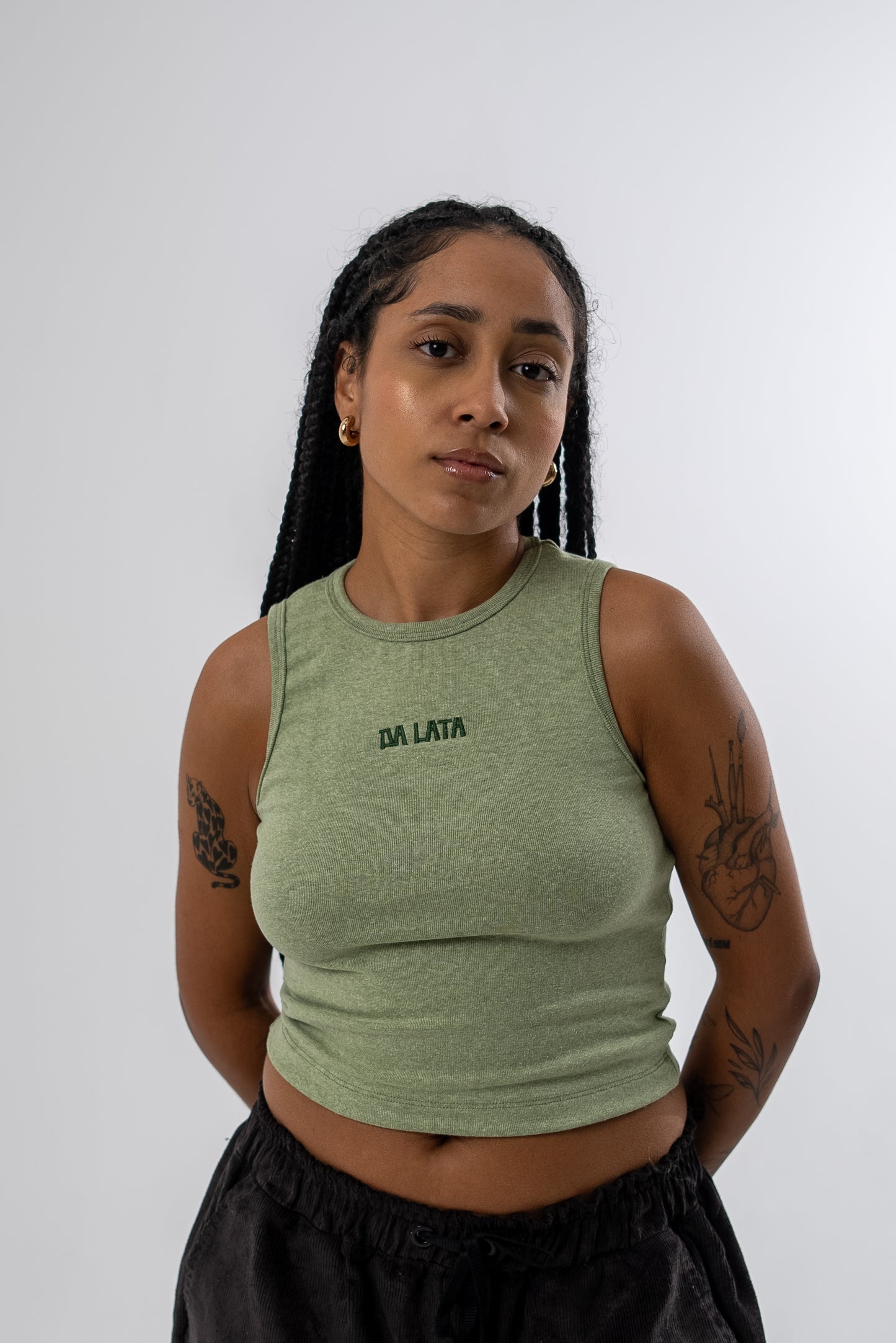 Cropped Regata Cânhamo - Verde Alga
