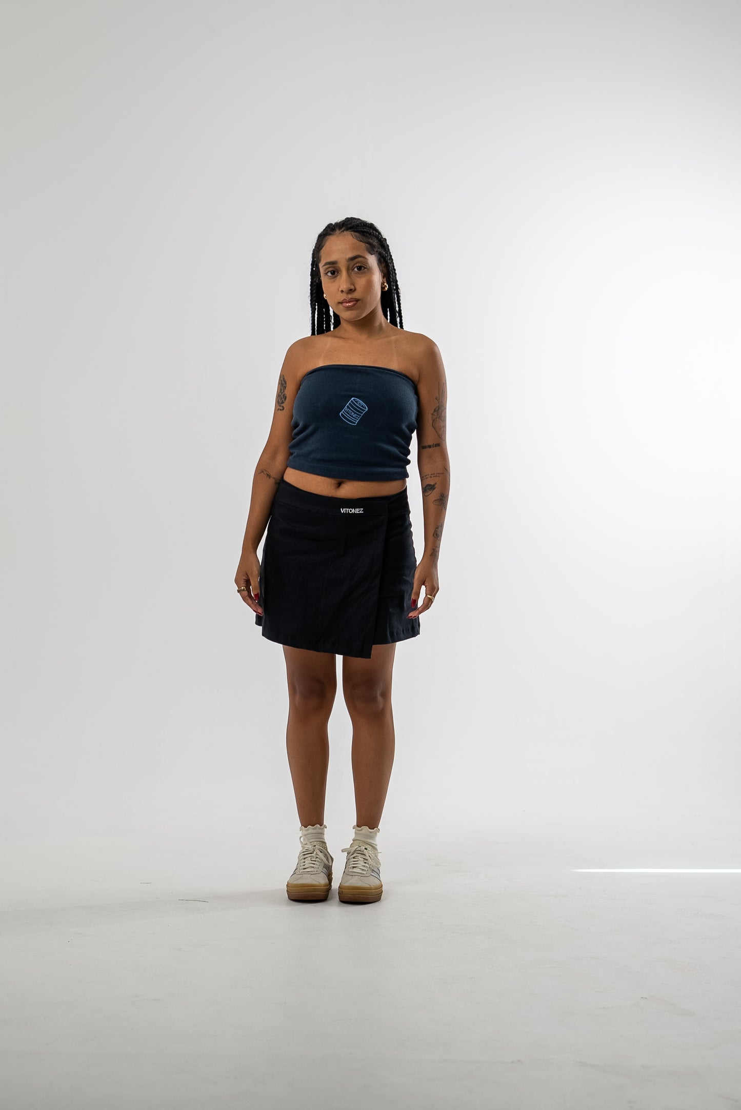 Shorts Saia Sarja Cânhamo - Preto