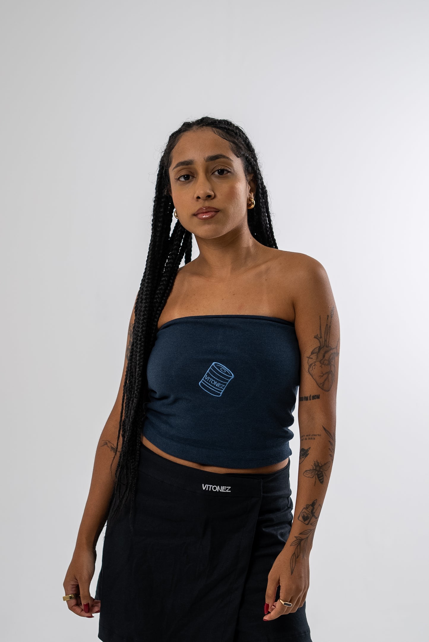 Shorts Saia Sarja Cânhamo - Preto