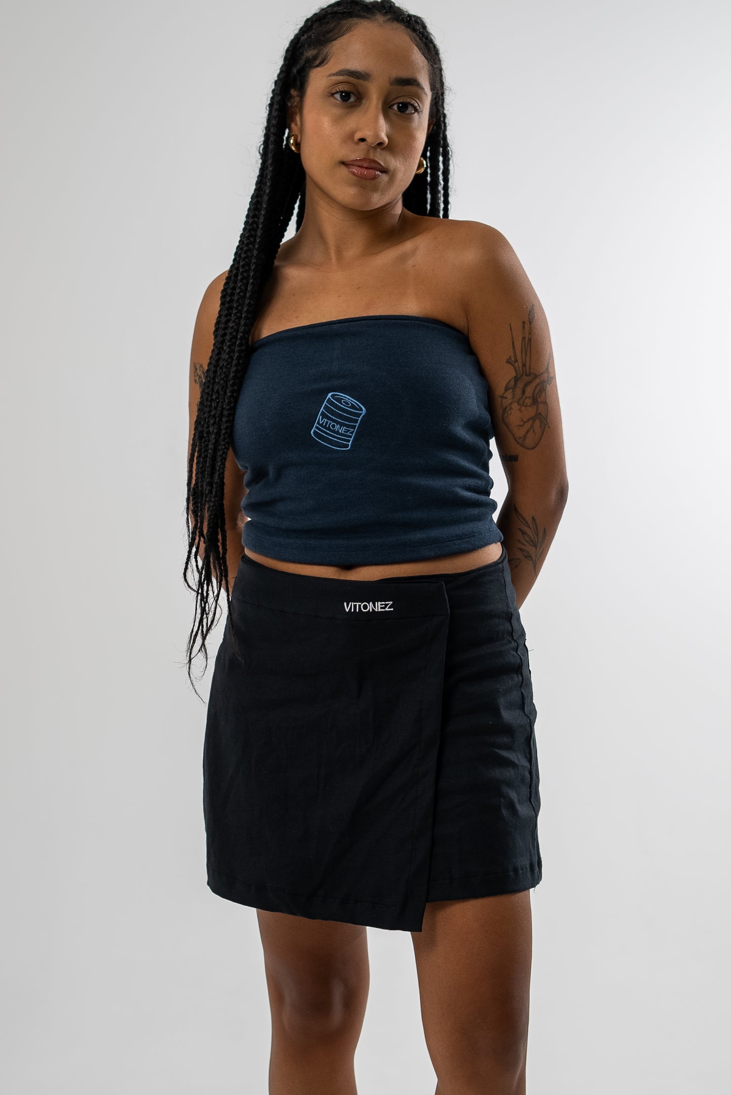 Shorts Saia Sarja Cânhamo - Preto
