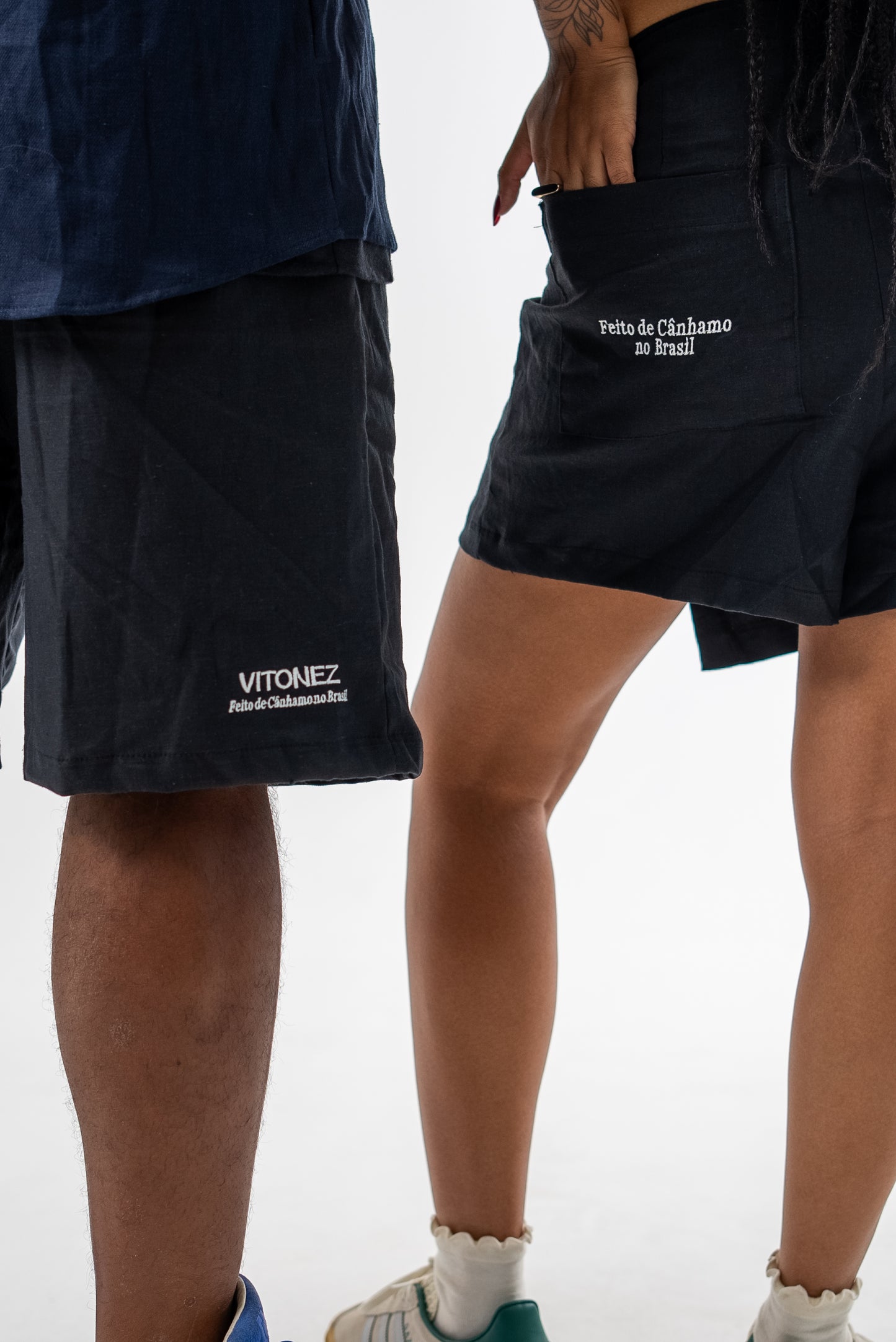 Shorts Saia Sarja Cânhamo - Preto