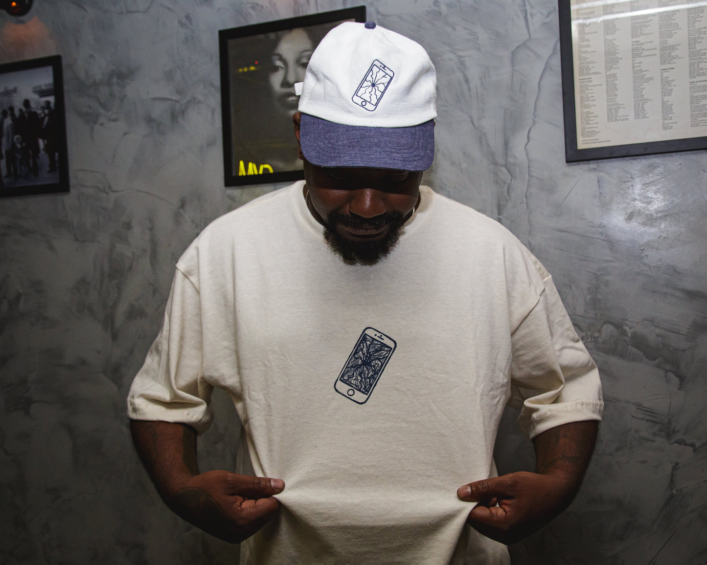 Dad Hat Algoritmado Off com Aba Azul