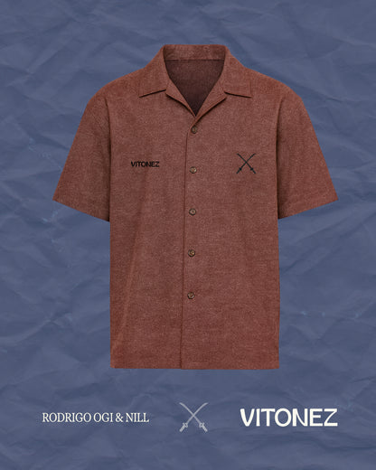 Camisa Adagas e Facas - Cânhamo e Tencel - Vinho
