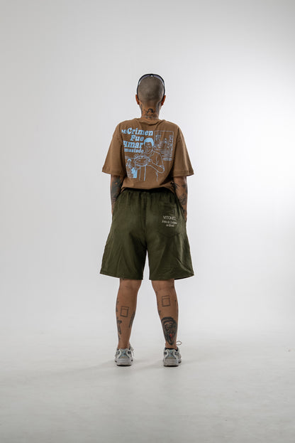 Camiseta Cânhamo Cáqui "Mi Crimen Fue Amar Demasiado"