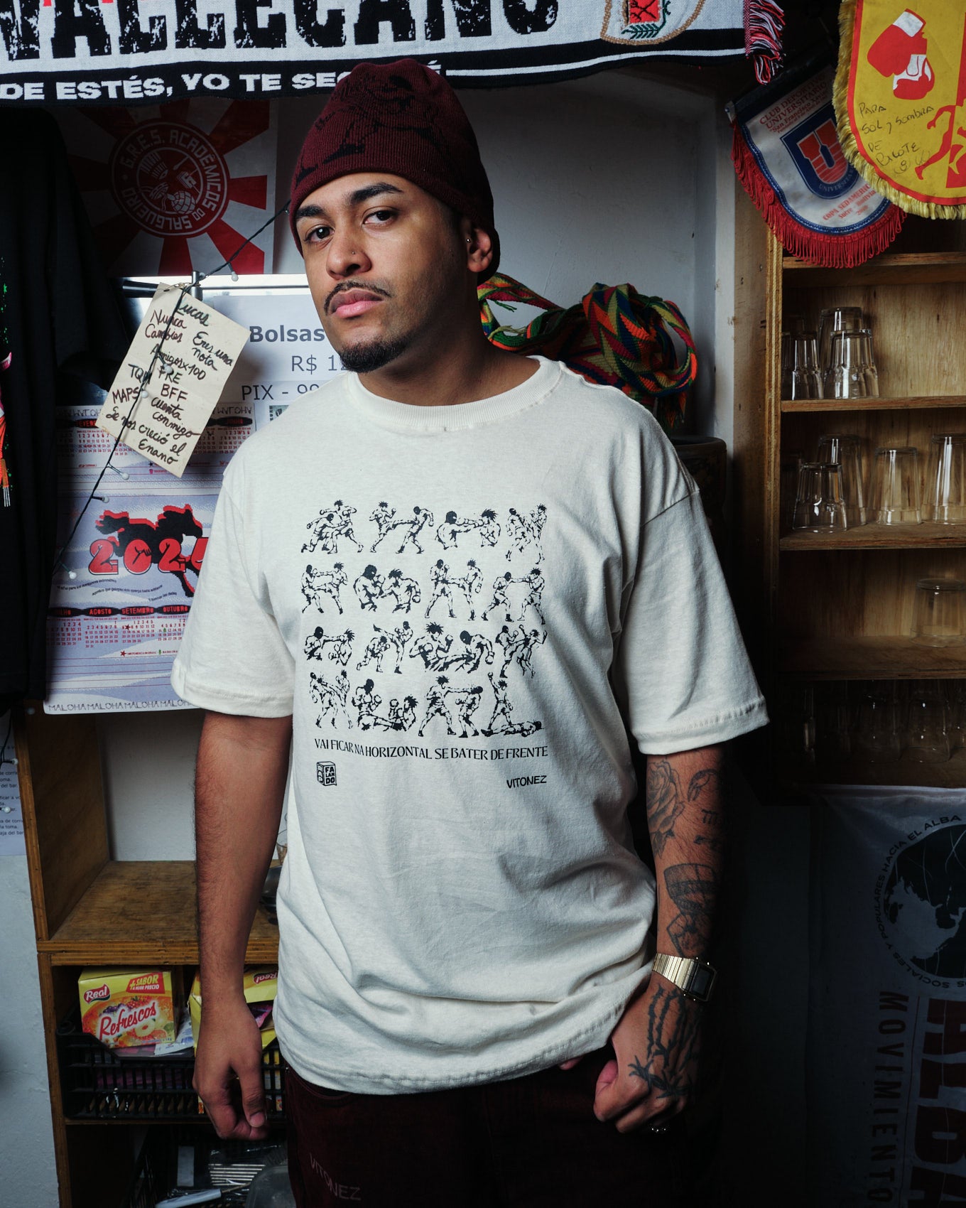 Camiseta Cânhamo - Vai Ficar Na Horizontal - Off White