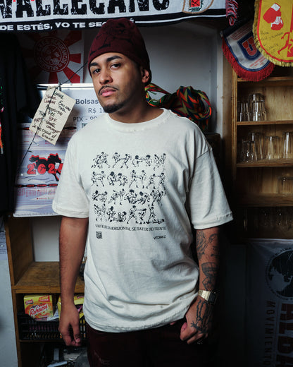 Camiseta Cânhamo - Vai Ficar Na Horizontal - Off White