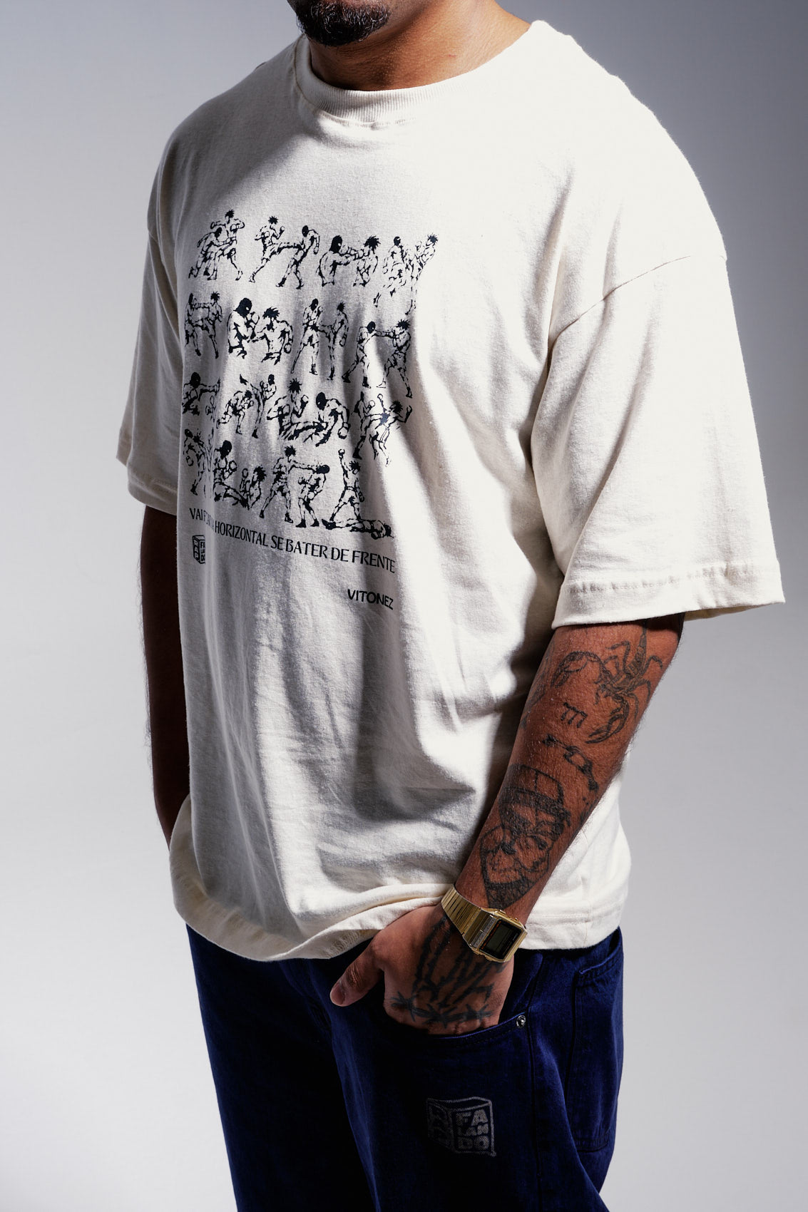 Camiseta Cânhamo - Vai Ficar Na Horizontal - Off White