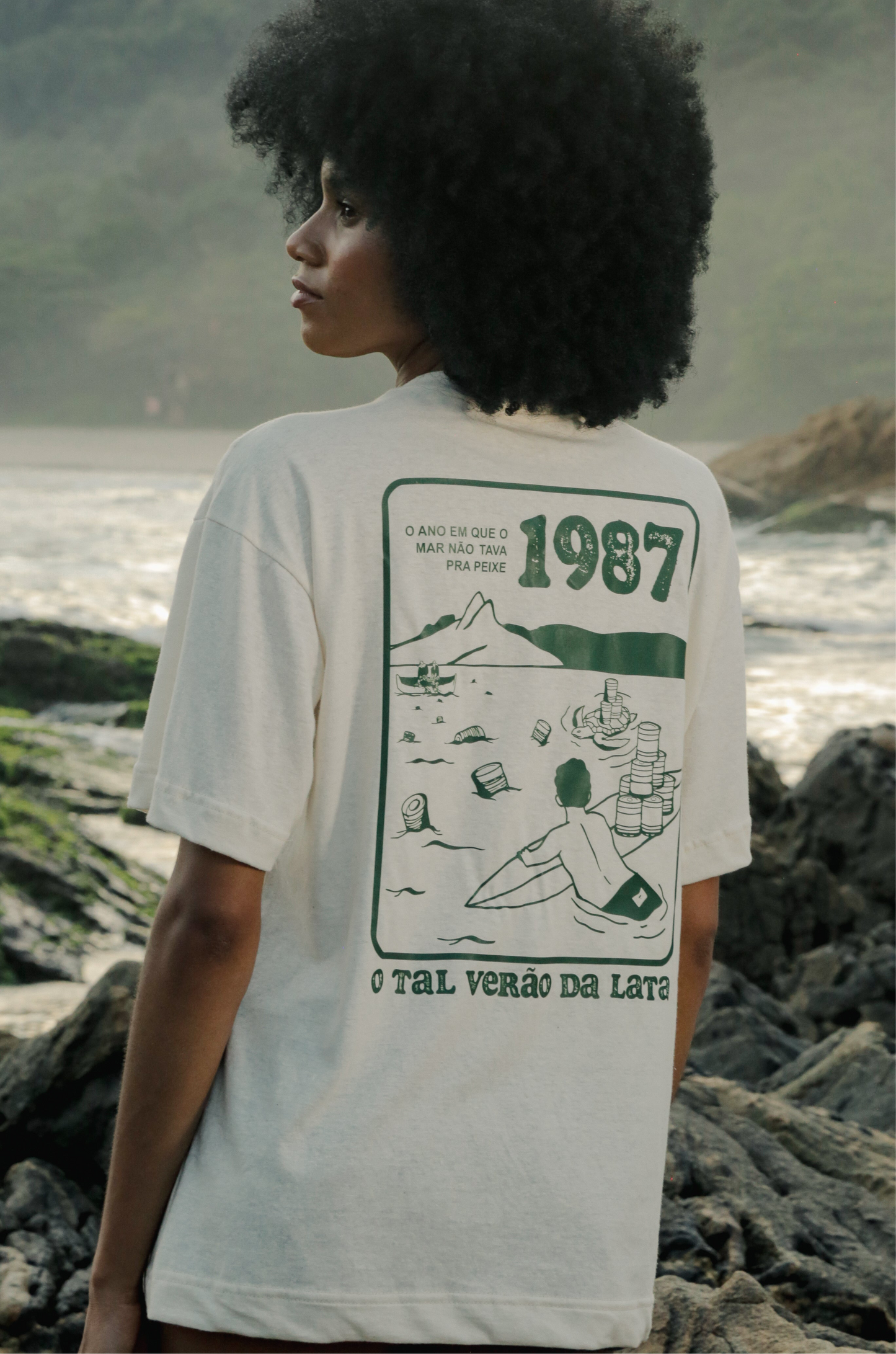 Camiseta Cânhamo OffWhite "O Tal Verão da Lata"