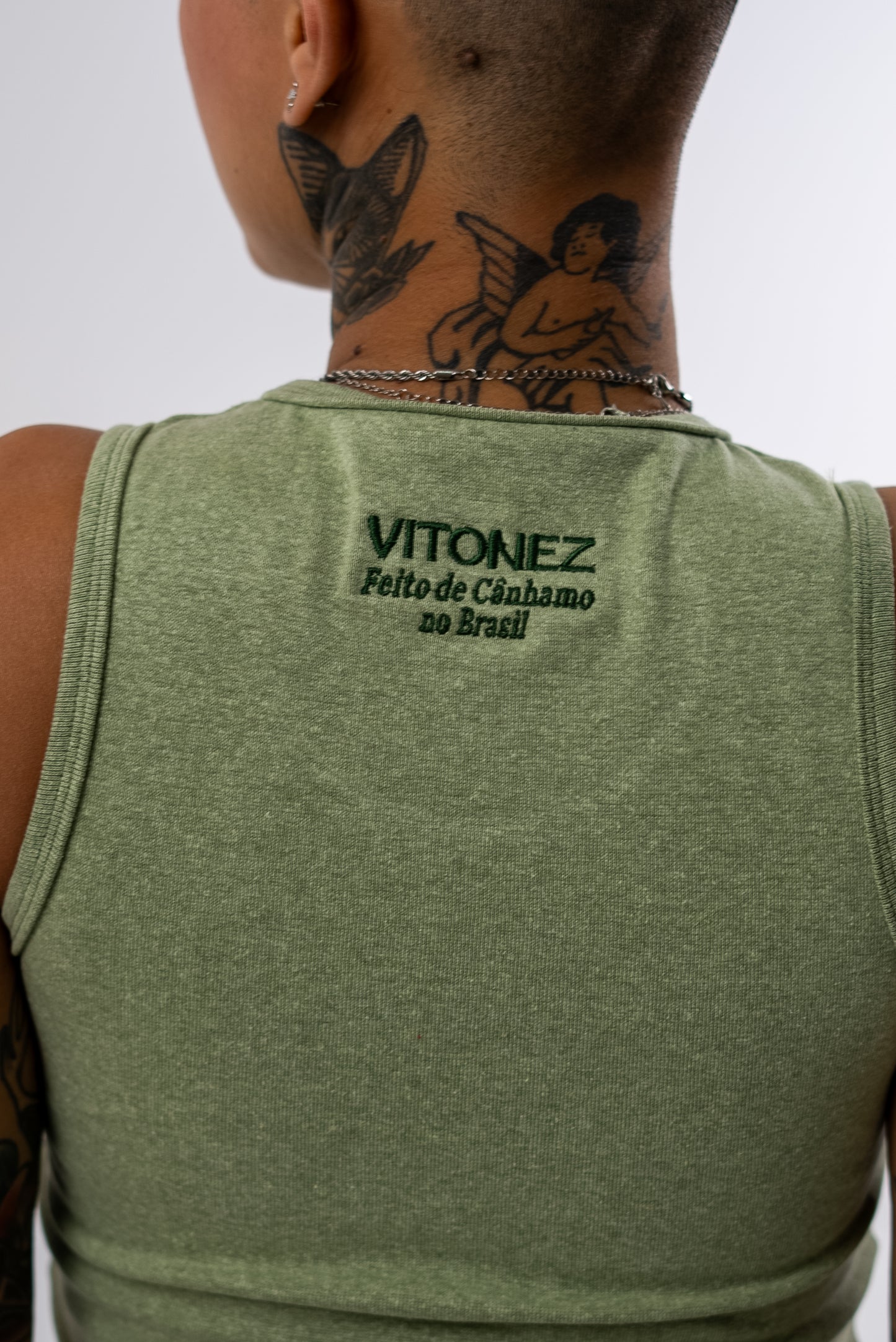 Cropped Regata Cânhamo - Verde Alga