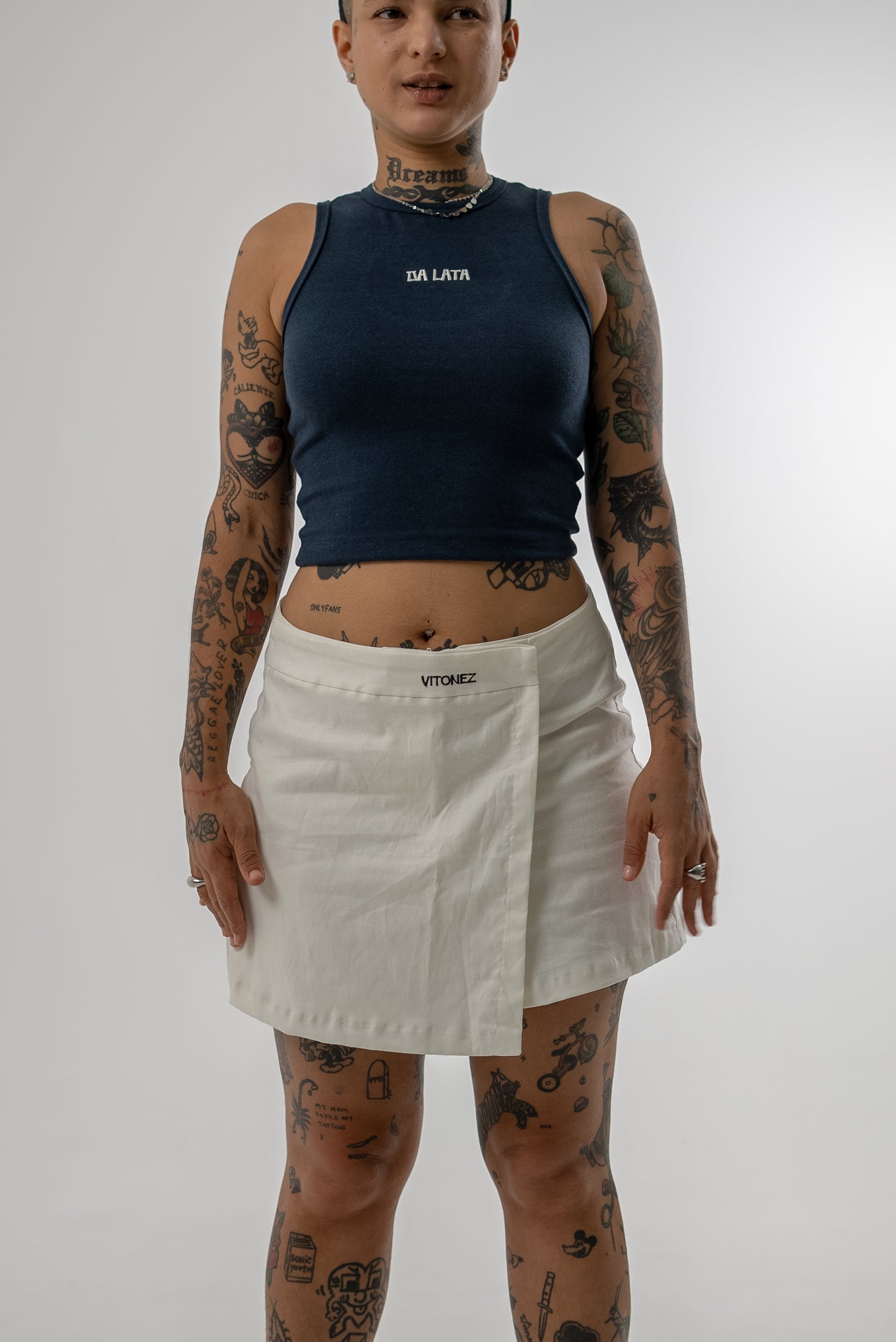 Shorts Saia Sarja Cânhamo - OffWhite