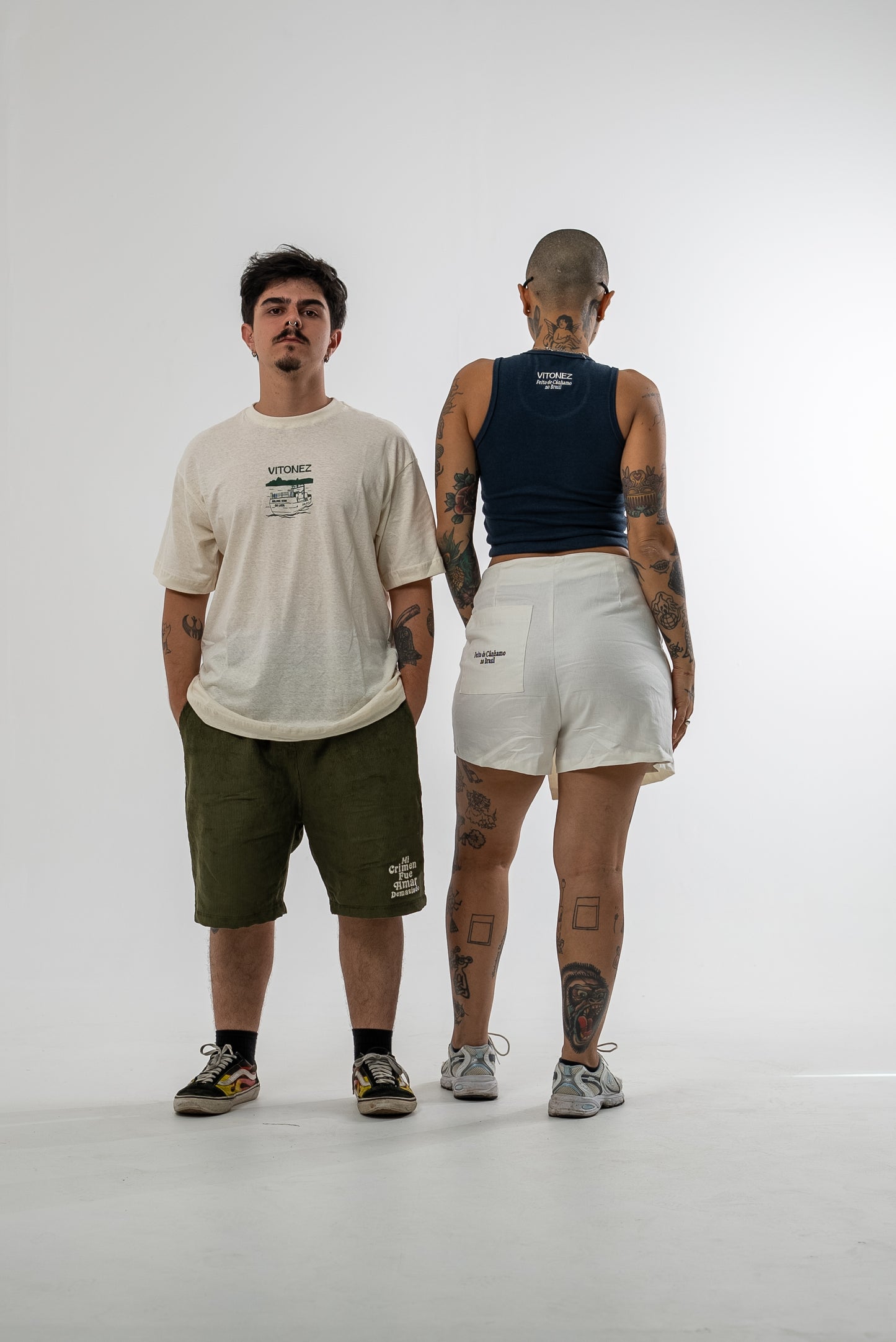 Shorts Saia Sarja Cânhamo - OffWhite