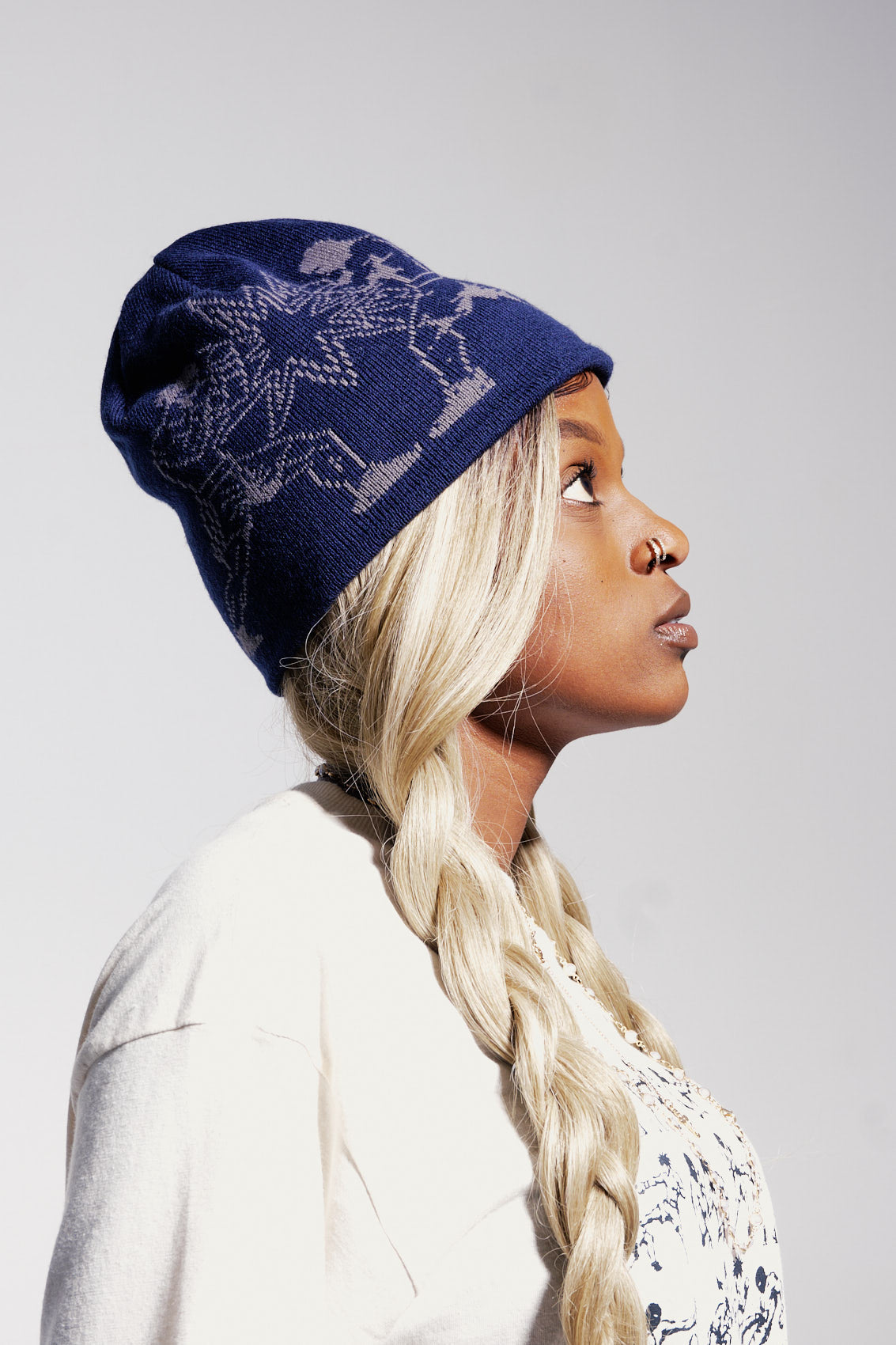 Gorro - 5 Min Sem Perder Amizade - Azul com Cinza