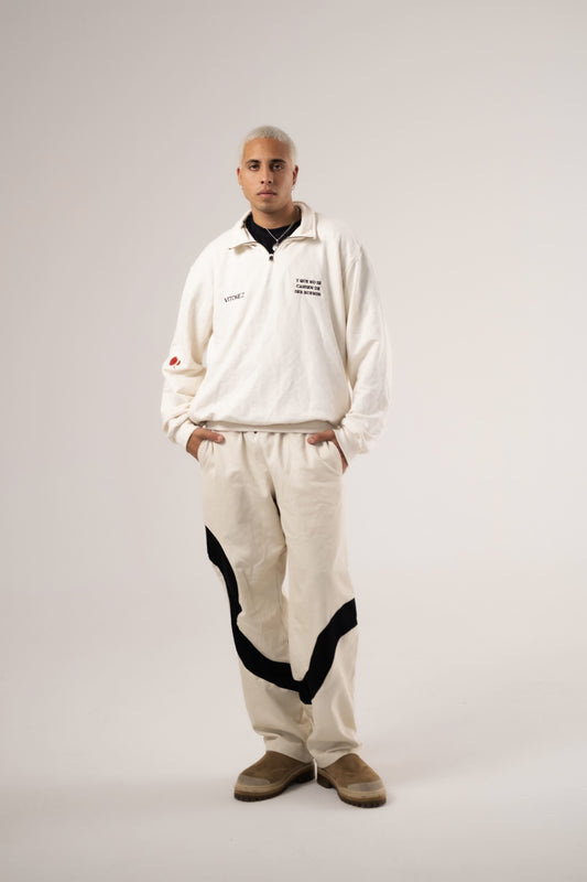 Moletom Meio Zíper Mujica - Off White