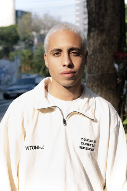 Moletom Meio Zíper Mujica - Off White