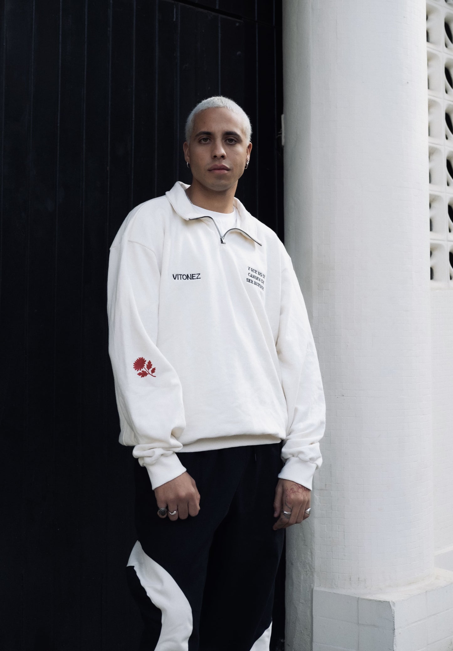 Moletom Meio Zíper Mujica - Off White