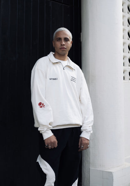 Moletom Meio Zíper Mujica - Off White