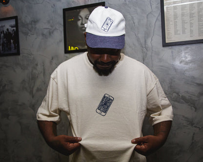 Dad Hat Algoritmado Off com Aba Azul