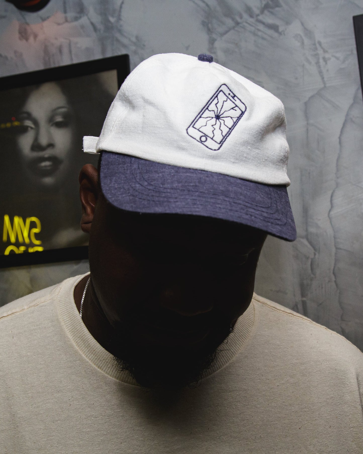 Dad Hat Algoritmado Off com Aba Azul