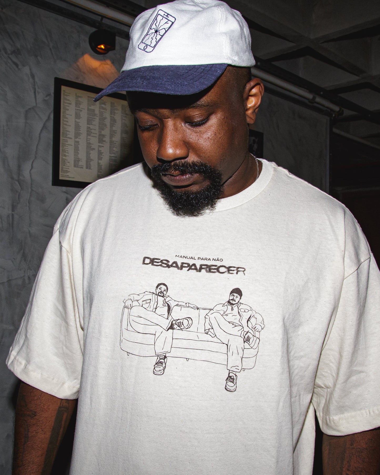 Camiseta Capa & Tracks - Cânhamo Off White