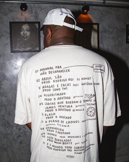Camiseta Capa & Tracks - Cânhamo Off White